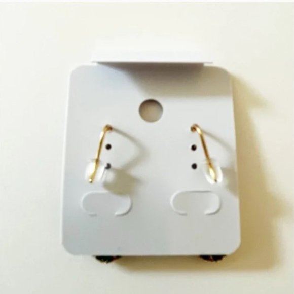 ⛔️SOLD⛔️ 2-Tone Glass Jewel Blue Green Ombre Rhinestones Drop Dangle Earrings - Picture 10 of 12